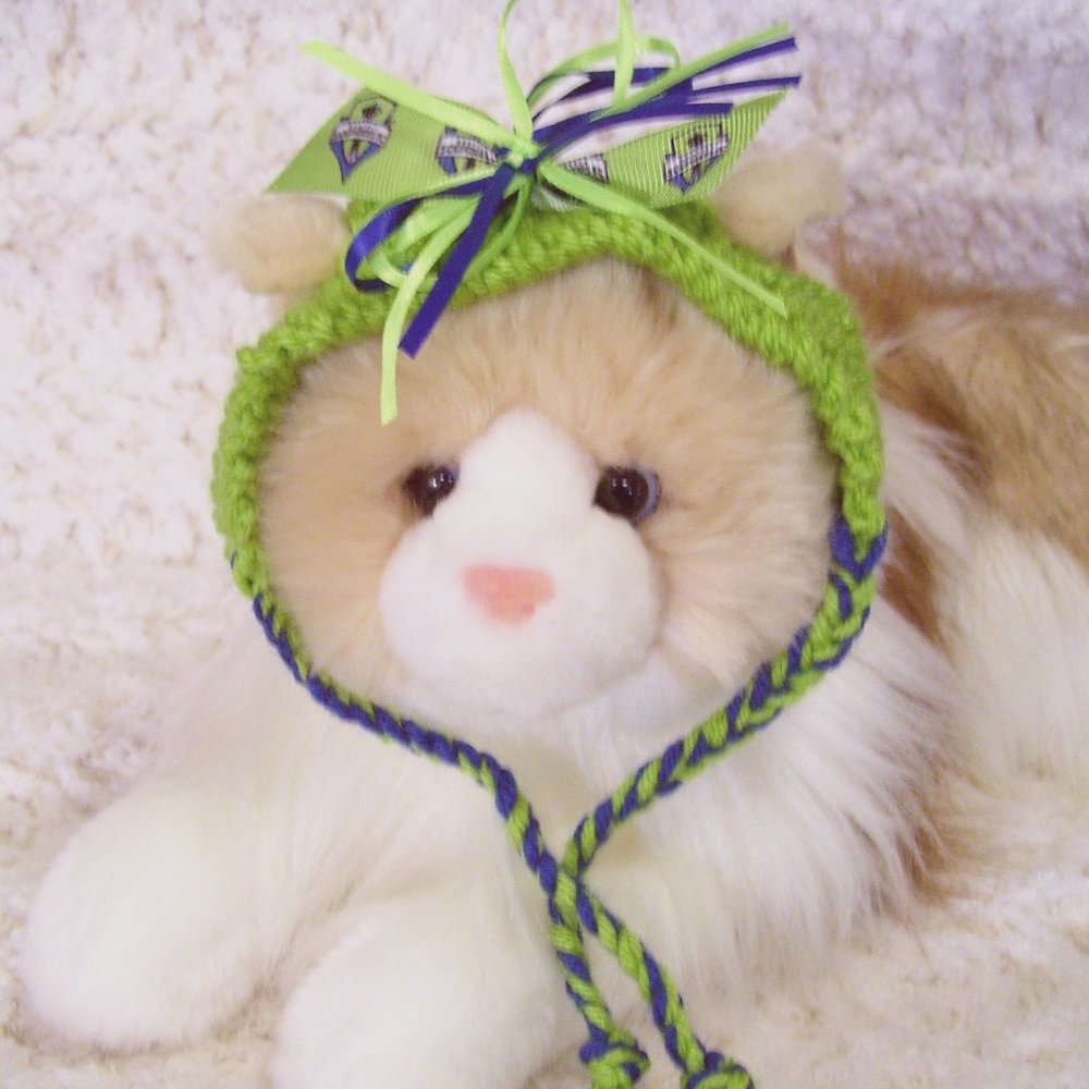 Seattle SOUNDERS Soccer Handmade Cat Hat *NEW*
